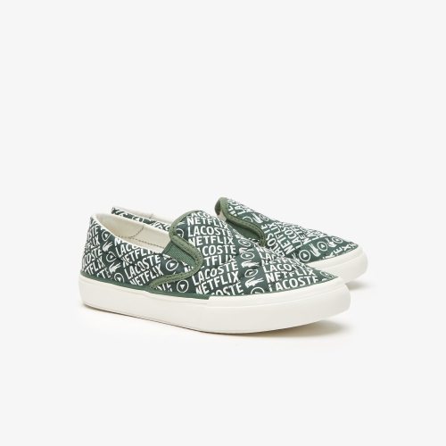 Children's Lacoste x Netflix Jump Serve Slip Textile Slip On