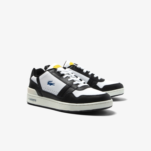Men's Lacoste T-Clip Leather Color Contrast Sneakers