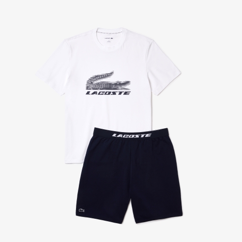 Men's Lacoste Stretch Cotton Short Pajama Set