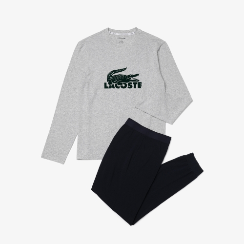 Men's Velvet Logo Long Pyjama Set