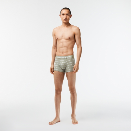 Men's 3-Pack Lacoste Contrast Waist Trunks