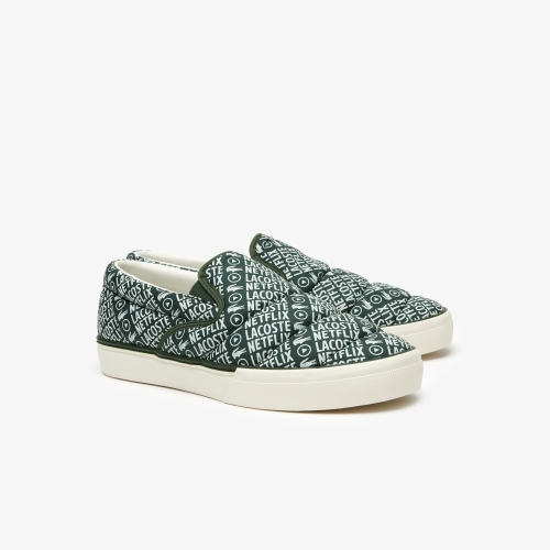Men's Lacoste x Netflix Jump Server Slip Textile Slip On