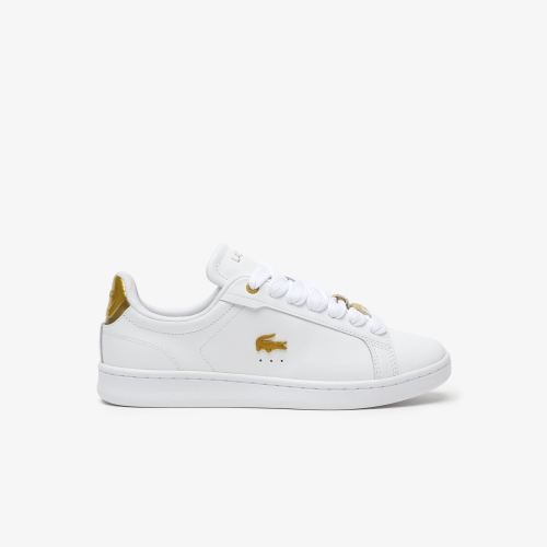 Women's Lacoste Carnaby Pro Leather Metallic Detailing Sneakers