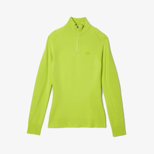 Women's Lacoste Zip Neck Wool Sweater