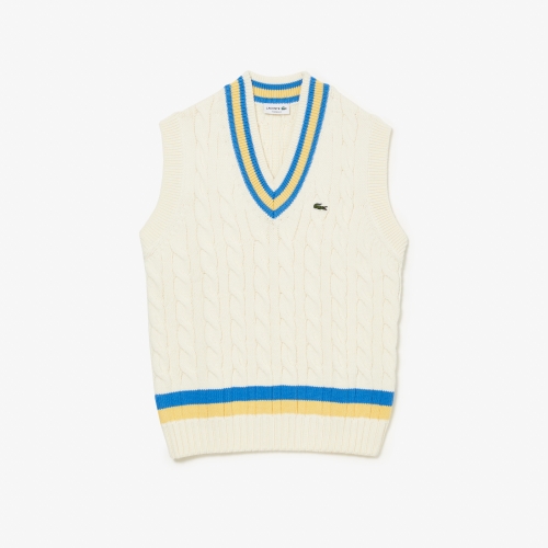 Men's Lacoste Classic Fit V-Neck Wool Vest Sweater