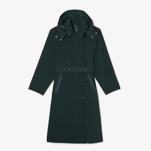 Women's Lacoste Oversized Water-Repellent Hooded Trench Coat
