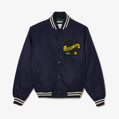 Unisex Lacoste Print Back Teddy Jacket