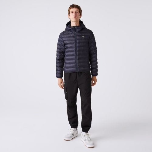 Men's Lacoste Quilted Hooded Short Jacket