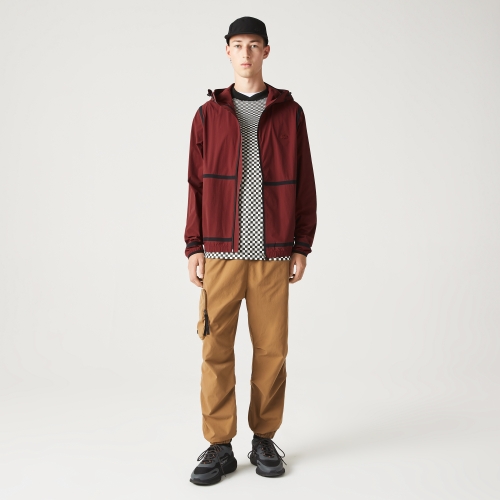 Men's Hooded Lettering Light Zip Jacket