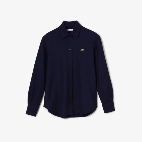Women's Lacoste French Collar Cotton Piqué Shirt
