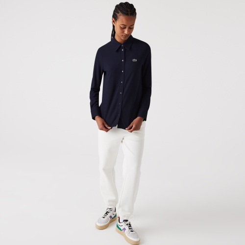 Women's Lacoste French Collar Cotton Piqué Shirt