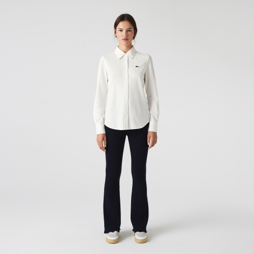 Women's Lacoste French Collar Cotton Piqué Shirt