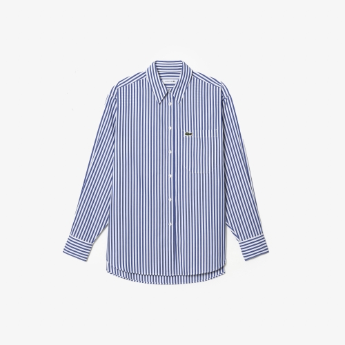 Women's Lacoste Striped Cotton Poplin Shirt