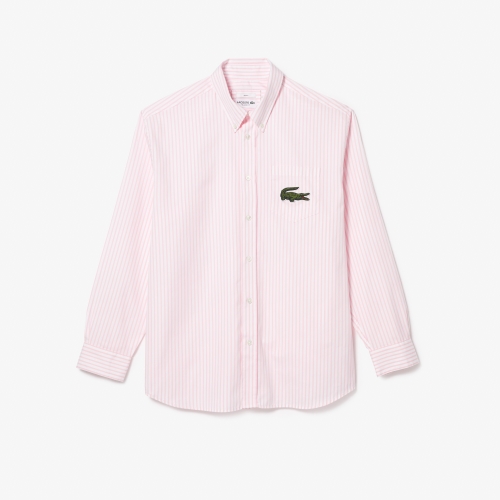 Unisex Striped Print Crocodile Shirt