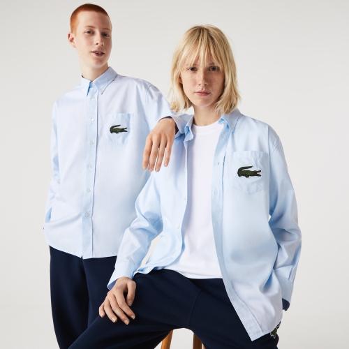 Unisex Striped Print Crocodile Shirt