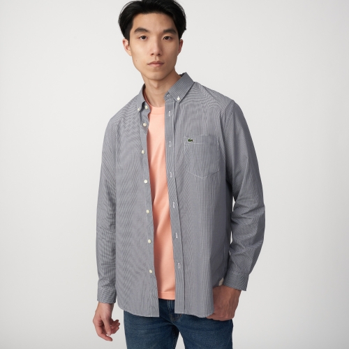 Men's Regular Fit Gingham Cotton Poplin Shirt