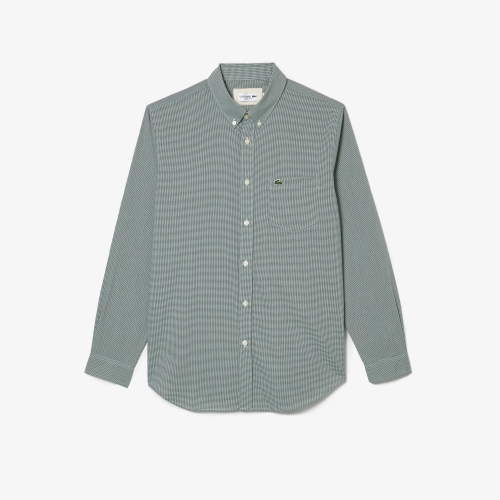 Men's Regular Fit Gingham Cotton Poplin Shirt