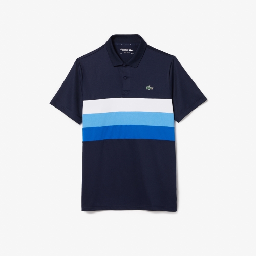 Men's Lacoste SPORT Tricolor Stripe Golf Polo Shirt