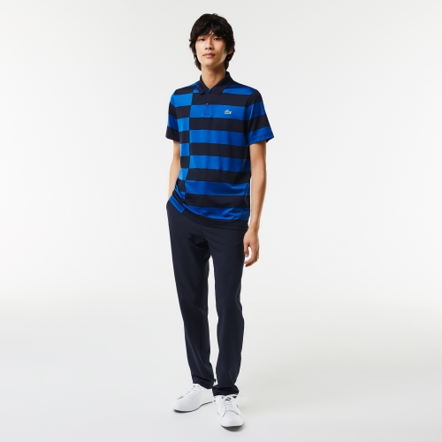 Men's Lacoste SPORT Striped Lightweight Cotton Polo Shirt