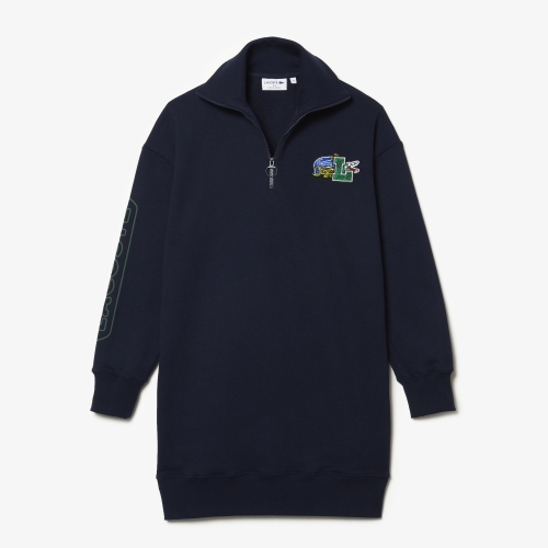 Women's Lacoste Holiday Oversized Fit Zip Neck Polo Dress