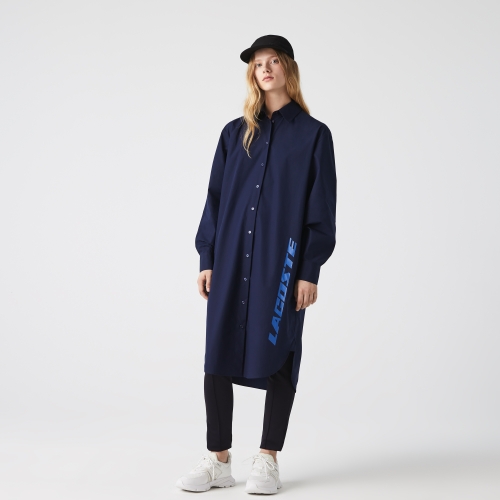 Women's Lacoste Large Branding Shirt Dress