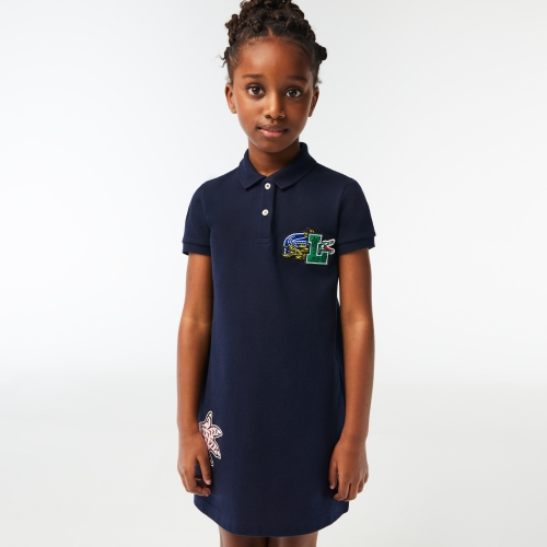 Girls' Lacoste Holiday Organic Cotton Polo Dress