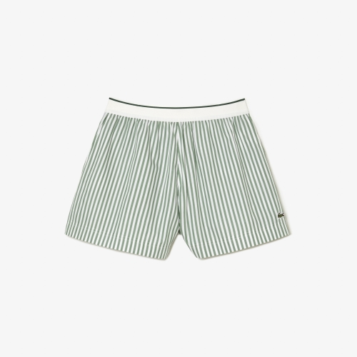Women's Lacoste Striped Cotton Poplin Shorts