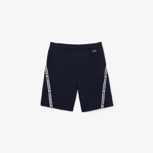 Men's Lacoste Printed Bands Brushed Fleece Shorts