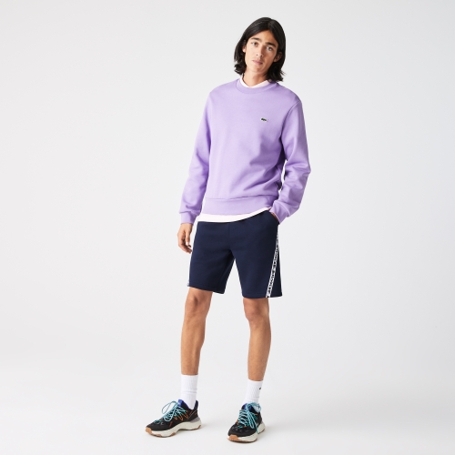 Men's Lacoste Printed Bands Brushed Fleece Shorts