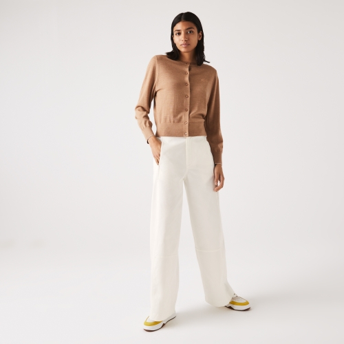 Women's Lacoste Wideleg Cotton Gabardine Pants
