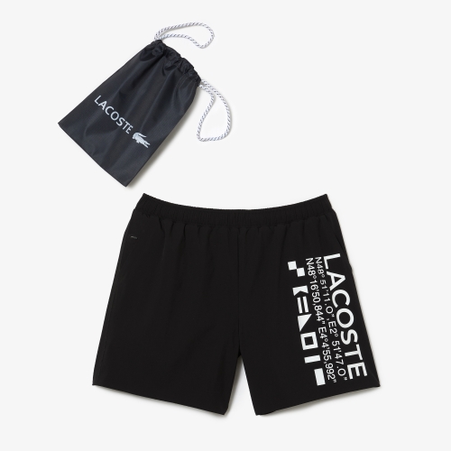 Men's Lacoste Nautical Print Taffeta Swimming Shorts