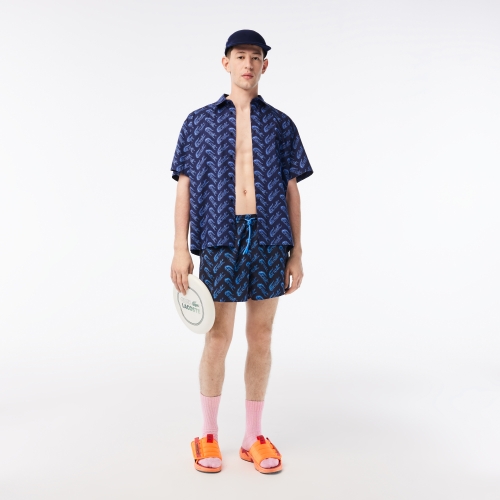 Men’s Lacoste Recycled Polyester Print Swim Trunks