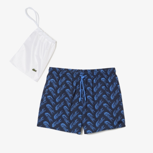 Men’s Lacoste Recycled Polyester Print Swim Trunks