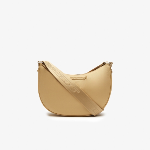 Women's Active Nylon Contrast Branding Halfmoon Bag