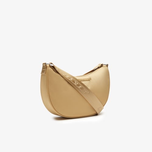 Women's Active Nylon Contrast Branding Halfmoon Bag