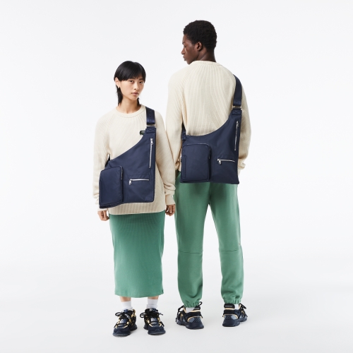 Unisex Active Nylon Contrast Branding Crossover bag