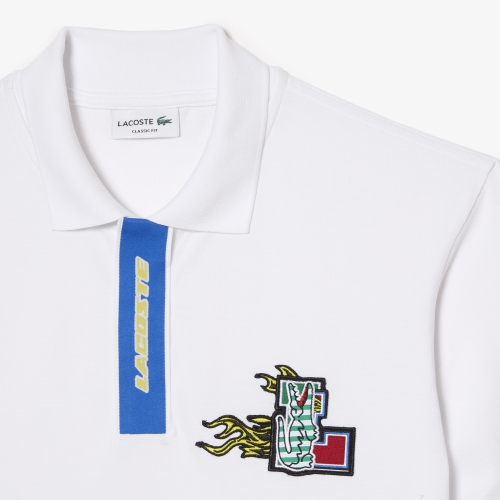 Men's Holiday Contrast Placket And Crocodile Badge Polo