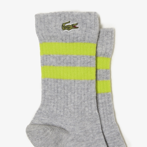 Kids' Lacoste Contrast Stripe Jersey Socks