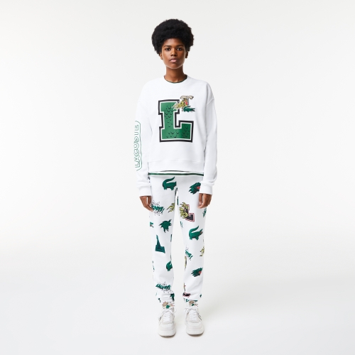 Women's Holiday Loose Fit Oversized Print And Branded Sweatshirt