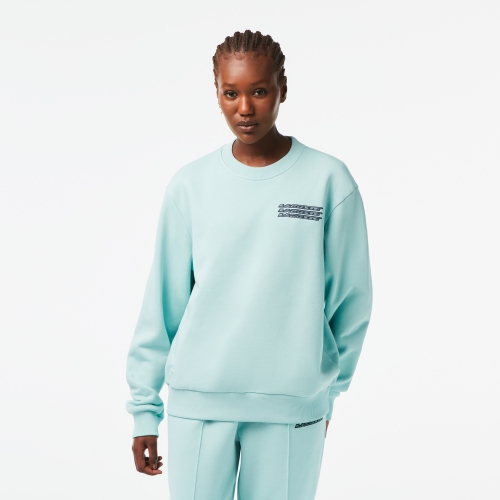 Women's Lacoste Unbrushed Fleece Printed Sweatshirt