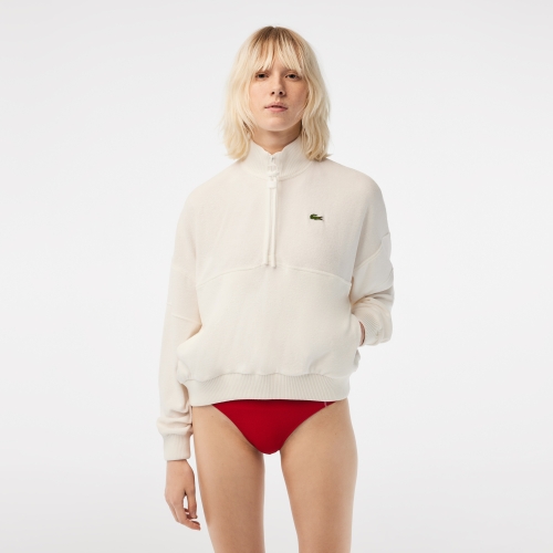 Women's Oversize High Neck Zipped Fleece Sweatshirt