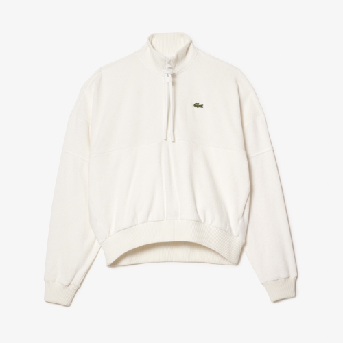 Women's Oversize High Neck Zipped Fleece Sweatshirt