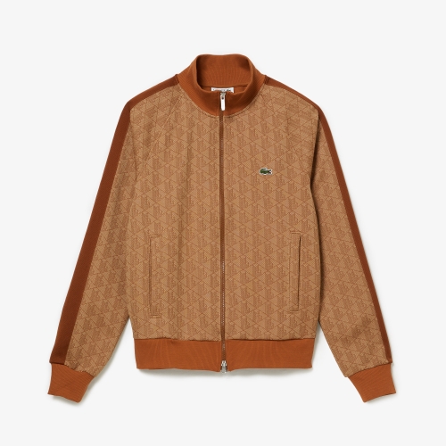 Men's Regular Fit Monogram Print Zip Sweatshirt