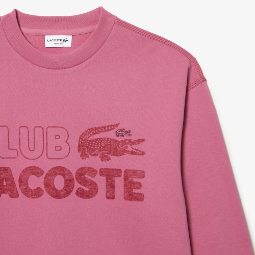 Men's Lacoste Round Neck Loose Fit Vintage Print Sweatshirt