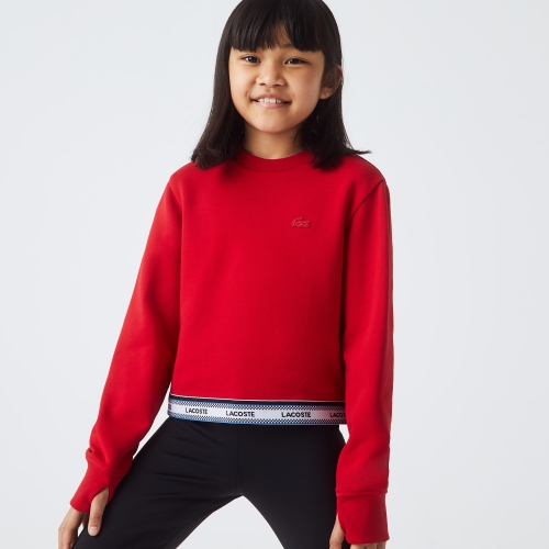 Girls' Lacoste Printed Band Short Sweatshirt