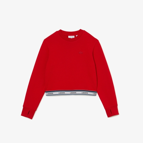 Girls' Lacoste Printed Band Short Sweatshirt