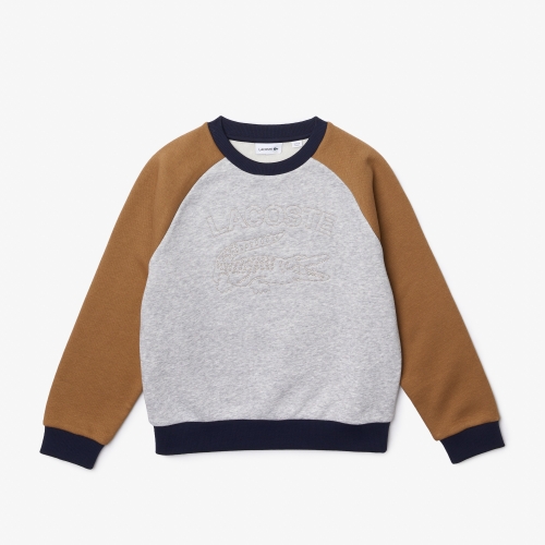 Boys' Lacoste Branded Color-Block Sweatshirt