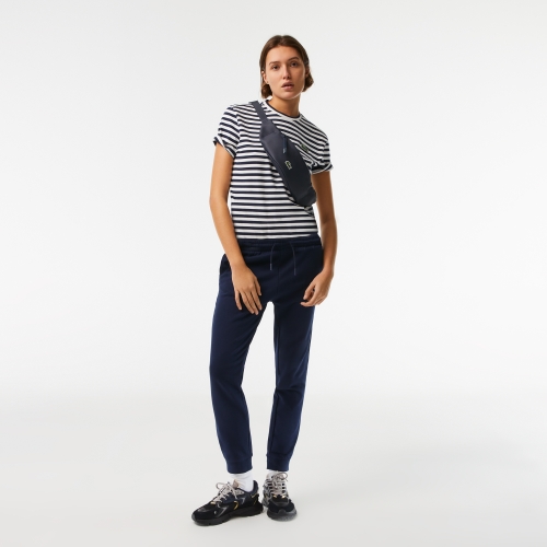 Women's Lacoste Loose Fit Striped Cotton Jersey T-Shirt