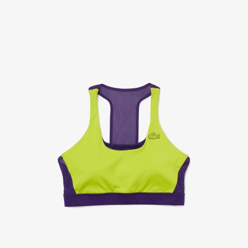 Women's Lacoste SPORT Color-Block Recycled Polyester Sports Bra