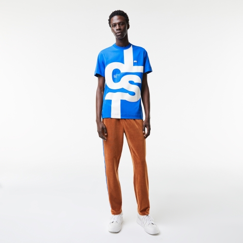 Men's Regular Fit Contrast Lettering Cotton T-Shirt